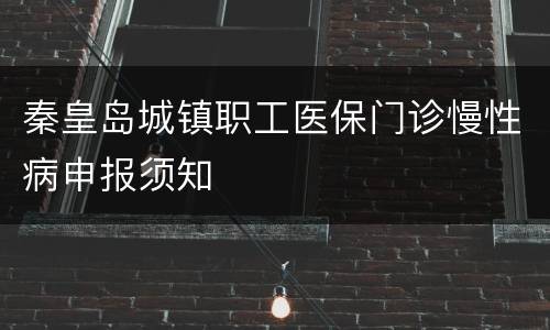 秦皇岛城镇职工医保门诊慢性病申报须知