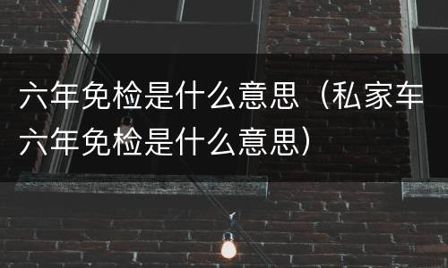 六年免检是什么意思（私家车六年免检是什么意思）