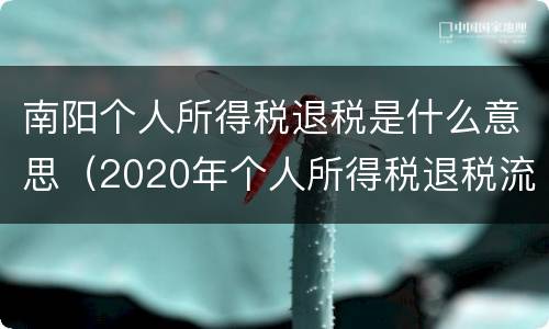 南阳个人所得税退税是什么意思（2020年个人所得税退税流程是怎样的?什么时候能到账?）