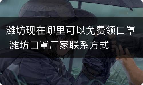 潍坊现在哪里可以免费领口罩 潍坊口罩厂家联系方式