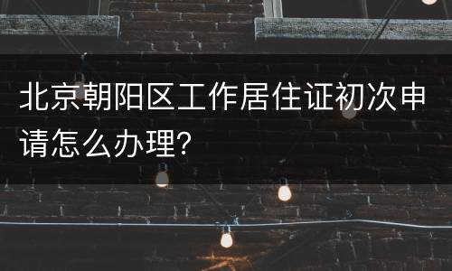 北京朝阳区工作居住证初次申请怎么办理？