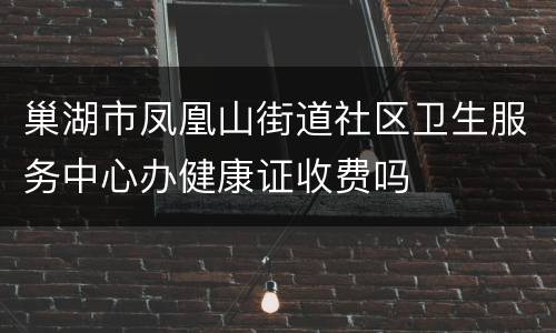 巢湖市凤凰山街道社区卫生服务中心办健康证收费吗