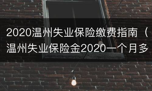 2020温州失业保险缴费指南（温州失业保险金2020一个月多少钱）