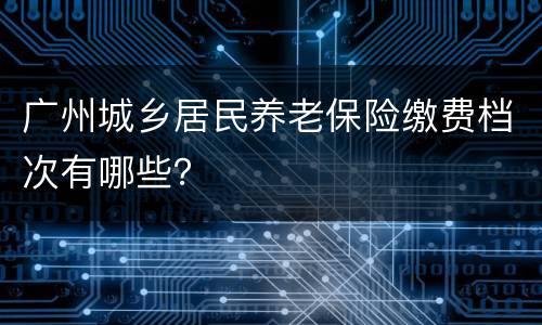 广州城乡居民养老保险缴费档次有哪些？