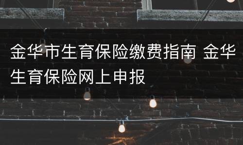金华市生育保险缴费指南 金华生育保险网上申报