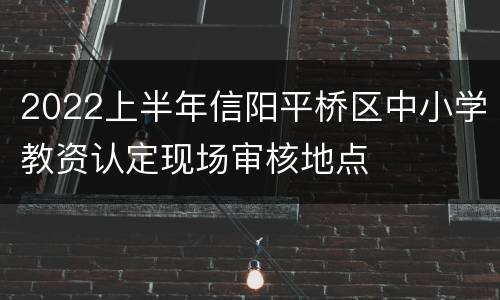 2022上半年信阳平桥区中小学教资认定现场审核地点