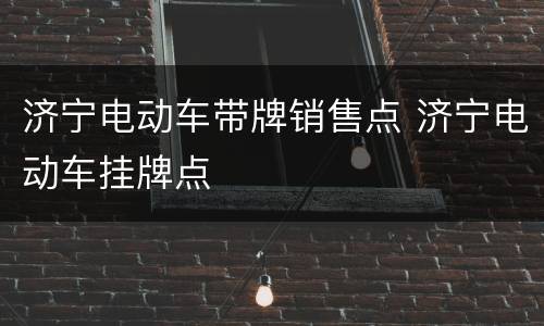 济宁电动车带牌销售点 济宁电动车挂牌点