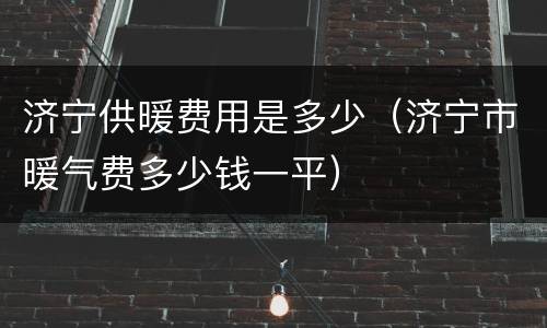 济宁供暖费用是多少（济宁市暖气费多少钱一平）