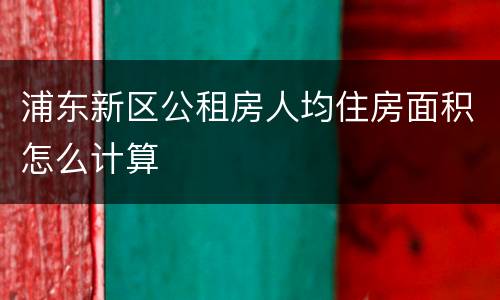 浦东新区公租房人均住房面积怎么计算