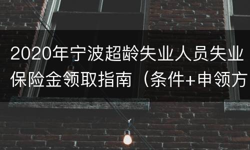 2020年宁波超龄失业人员失业保险金领取指南（条件+申领方式）