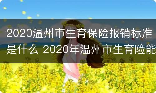 2020温州市生育保险报销标准是什么 2020年温州市生育险能报多少