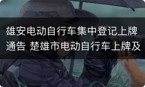 雄安电动自行车集中登记上牌通告 楚雄市电动自行车上牌及使用规定