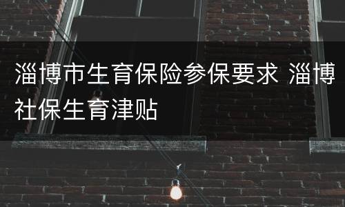 淄博市生育保险参保要求 淄博社保生育津贴