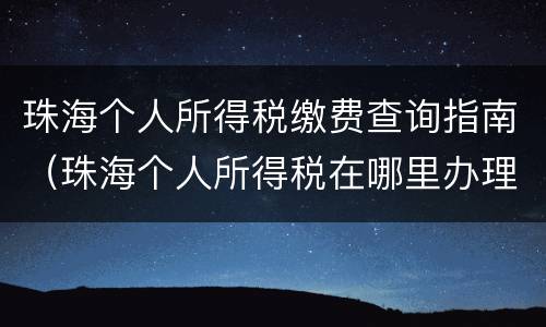 珠海个人所得税缴费查询指南（珠海个人所得税在哪里办理）
