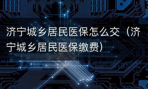 济宁城乡居民医保怎么交（济宁城乡居民医保缴费）