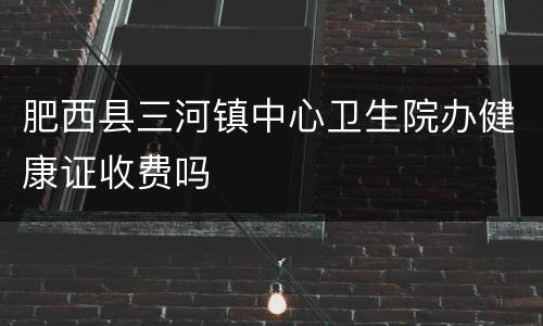 肥西县三河镇中心卫生院办健康证收费吗