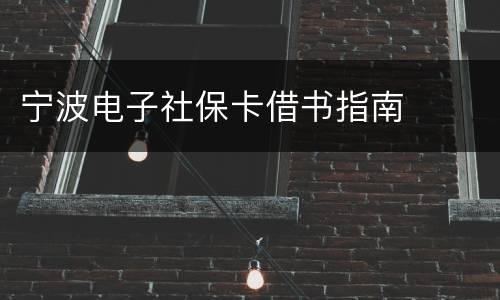 宁波电子社保卡借书指南