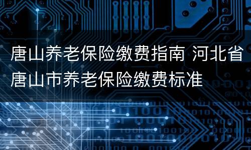 唐山养老保险缴费指南 河北省唐山市养老保险缴费标准