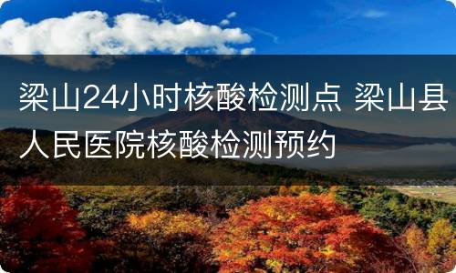 梁山24小时核酸检测点 梁山县人民医院核酸检测预约
