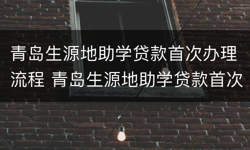 青岛生源地助学贷款首次办理流程 青岛生源地助学贷款首次办理流程图