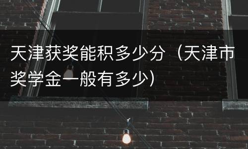 天津获奖能积多少分（天津市奖学金一般有多少）
