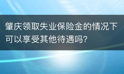 肇庆领取失业保险金的情况下可以享受其他待遇吗？
