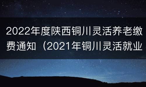 2022年度陕西铜川灵活养老缴费通知（2021年铜川灵活就业人员社保缴费）