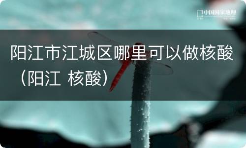 阳江市江城区哪里可以做核酸（阳江 核酸）