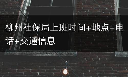 柳州社保局上班时间+地点+电话+交通信息