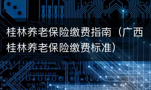 桂林养老保险缴费指南（广西桂林养老保险缴费标准）