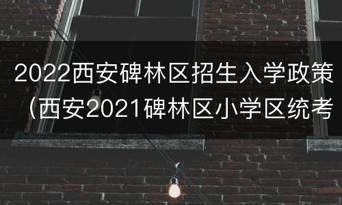 2022西安碑林区招生入学政策（西安2021碑林区小学区统考）