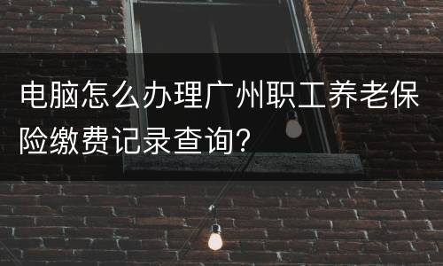 电脑怎么办理广州职工养老保险缴费记录查询?