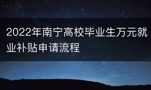 2022年南宁高校毕业生万元就业补贴申请流程