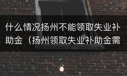 什么情况扬州不能领取失业补助金（扬州领取失业补助金需要什么条件）