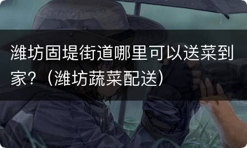 潍坊固堤街道哪里可以送菜到家?（潍坊蔬菜配送）