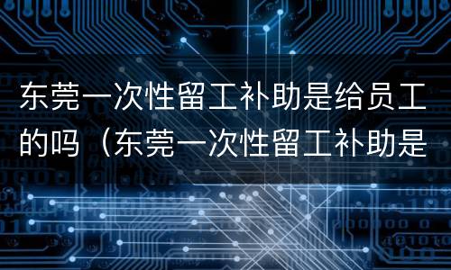 东莞一次性留工补助是给员工的吗（东莞一次性留工补助是给员工的吗）