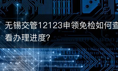 无锡交管12123申领免检如何查看办理进度？