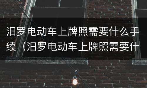 汨罗电动车上牌照需要什么手续（汨罗电动车上牌照需要什么手续吗）