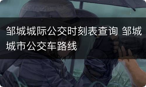 邹城城际公交时刻表查询 邹城城市公交车路线
