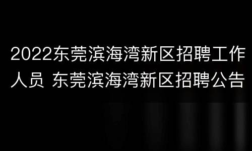 2022东莞滨海湾新区招聘工作人员 东莞滨海湾新区招聘公告