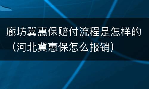 廊坊冀惠保赔付流程是怎样的（河北冀惠保怎么报销）