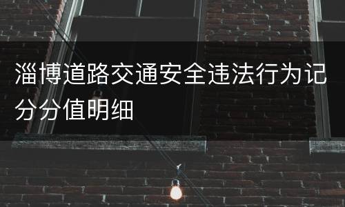 淄博道路交通安全违法行为记分分值明细
