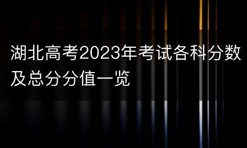 湖北高考2023年考试各科分数及总分分值一览