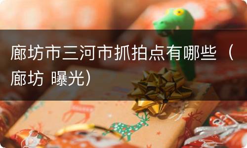 廊坊市三河市抓拍点有哪些（廊坊 曝光）