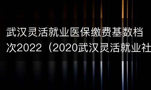 武汉灵活就业医保缴费基数档次2022（2020武汉灵活就业社保缴费基数档次）