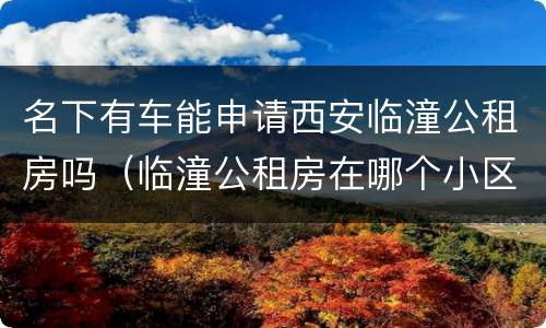 名下有车能申请西安临潼公租房吗（临潼公租房在哪个小区）