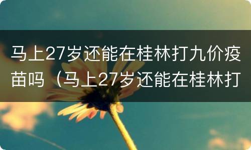马上27岁还能在桂林打九价疫苗吗（马上27岁还能在桂林打九价疫苗吗）