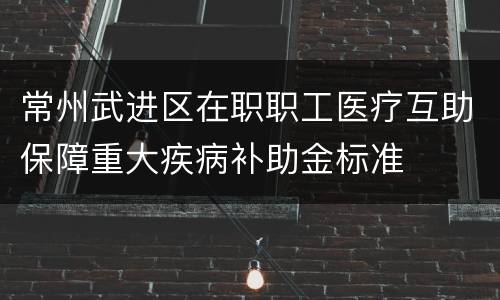 常州武进区在职职工医疗互助保障重大疾病补助金标准