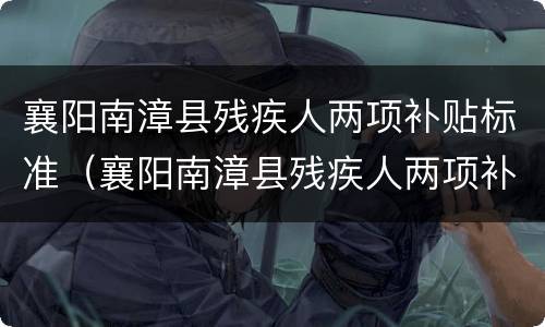 襄阳南漳县残疾人两项补贴标准（襄阳南漳县残疾人两项补贴标准表）