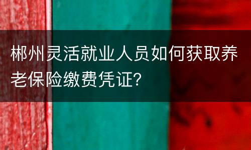 郴州灵活就业人员如何获取养老保险缴费凭证？